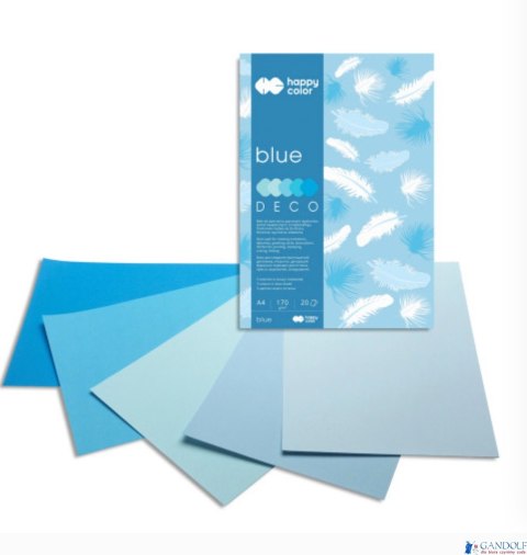 Blok Deco Blue A4, 170g, 20 ark, 5 kol. tonacja niebieska, Happy Color HA 3717 2030-032 Blok Deco Blue A4, 170g, 20 ark, 5 kol. tonacja niebieska, Happy Color HA 3717 2030-032