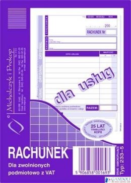 233-5 Rachunek A6 dla zwol.z VAT(usługa) MICHALCZYK i PROKOP