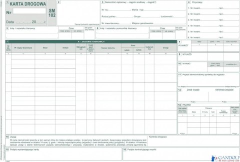 Karta drogowa A4, 80 kartek numerowana offset, 10-801-1N DOTTS