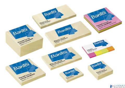 Bloczek samoprzylepne 50x40mm x 3, 100 kartek, żółty BANTEX 400086386 Bloczek samoprzylepne 50x40mm x 3, 100 kartek, żółty BANTEX 400086386