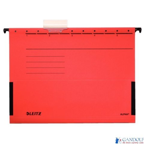 Teczki zawieszane z boczkami ALPHA, czerwony, Leitz 19860125