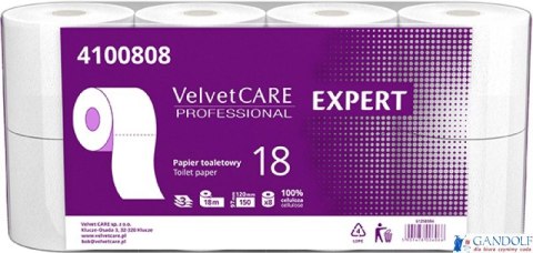 Papier toaletowy celuloza, 3 warstwy, biały, 18m - 150 listków (8szt) VELVET PROFESSIONAL Expert 4100837 Papier toaletowy celuloza, 3 warstwy, biały, 18m - 150 listków (8szt) VELVET PROFESSIONAL Expert 4100837