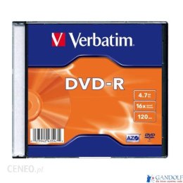 Płyta DVD-R VERBATIM SLIM 4.7GB x16 43557