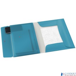 Teczka z gumką i kieszonką Leitz Cosy, PP, niebieska 46190061 .