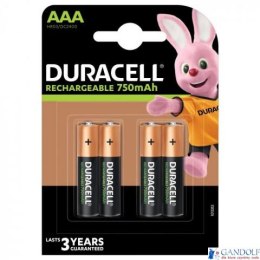 Akumulatorki DURACELL AAA 750mAh B4 HR03 (4szt.)