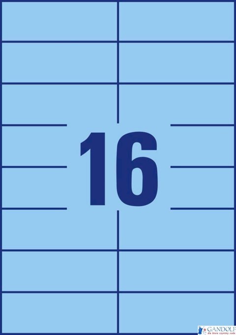 Etykiety niebieskie 3453 105 x 37 100 ark trwałe, Avery Zweckform