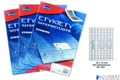 Etykiety samoprzylepne No. 034 22x12 mm GRAND 150-1061 (X)