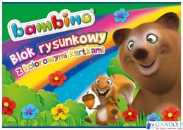 Blok techniczny z kolorowymi kartkami BAMBINO A4 10kartek STANDARD