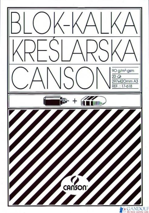 Kalka kreślarska A3 90/95 blok 20ark 17618 CANSON 200005323 Kalka kreślarska A3 90/95 blok 20ark 17618 CANSON 200005323