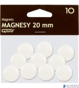 Magnes 20mm GRAND, biały, 10 szt 130-1689