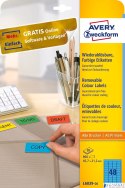 Etykiety niebieskie L6039-20 45,7 x 21,2 20 ark. usuwalne, Avery Zweckform