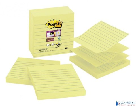 Karteczki samoprzylepne POST-IT_ Super Sticky Z-Notes XL w linię (R440-SSCY), 101x101mm, 5x90 kart., żółte Karteczki samoprzylepne POST-IT_ Super Sticky Z-Notes XL w linię (R440-SSCY), 101x101mm, 5x90 kart., żółte