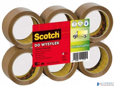 Taśma pakowa do wysyłek SCOTCH HOT-MELT (371), UNIWERSALNA, kauczukowa, 50mm, 66m, brązowa XX004803811 Taśma pakowa do wysyłek SCOTCH HOT-MELT (371), UNIWERSALNA, kauczukowa, 50mm, 66m, brązowa XX004803811