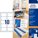 Wizytówki Avery Zweckform C32010-25 85x54 25 ark białe, z mikroperforacją, 250 szt., 185 g, matowe