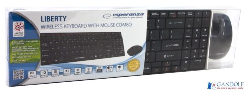 Zestaw Klawiatura+Mysz LIBERTY czarna bezprze EK122K ESPERANZA 2.4GHz