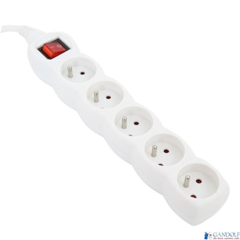 Listwa zasilająca z 5 gniazdami 3 m biała OMEGA OL5F3W Listwa zasilająca z 5 gniazdami 3 m biała OMEGA OL5F3W