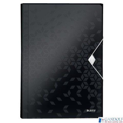 Teczka z 6 przegródkami PP Leitz WOW, czarna 45890095