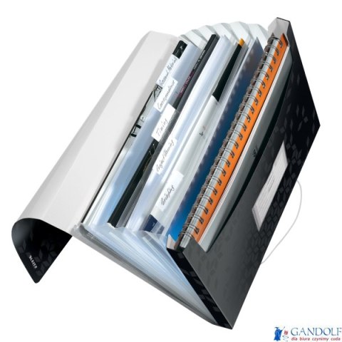 Teczka z 6 przegródkami PP Leitz WOW, czarna 45890095