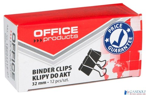 Klipy do dokumentów , 32mm, 12szt., czarne, typu OFFICE PRODUCTS 18093219-05 Klipy do dokumentów , 32mm, 12szt., czarne, typu OFFICE PRODUCTS 18093219-05