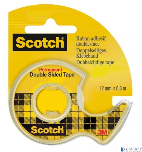 Taśma biurowa, dwustronna SCOTCH (136D), z dyspenserem, 12mm, 6, 3m Taśma biurowa, dwustronna SCOTCH (136D), z dyspenserem, 12mm, 6, 3m