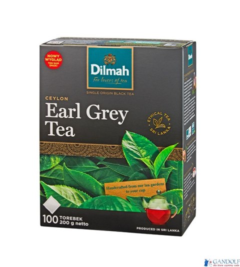 Herbata DILMAH EARL GREY 100 torebek x2g czarna bez zawieszki Herbata DILMAH EARL GREY 100 torebek x2g czarna bez zawieszki