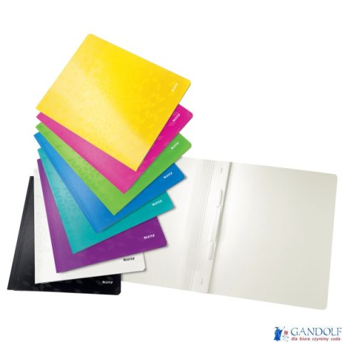 Skoroszyt kartonowy LEITZ perłowy biały WOW 30010001