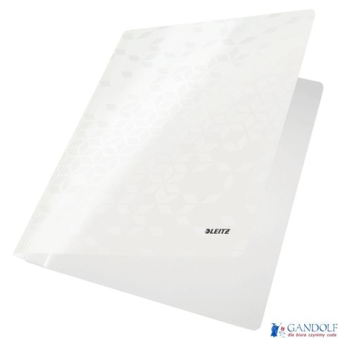 Skoroszyt kartonowy LEITZ perłowy biały WOW 30010001