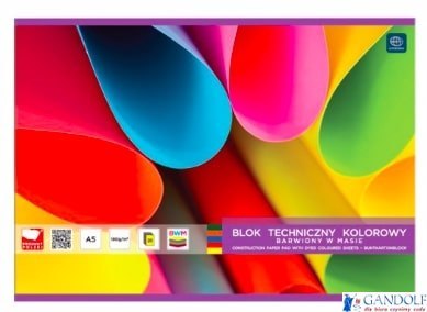 Blok tech.A4 kolor.20k barwiony w masie INTERDRUK Blok tech.A4 kolor.20k barwiony w masie INTERDRUK