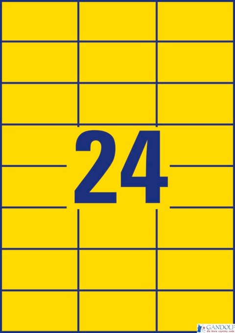 Etykiety żółte 3451 70 x 37 100 ark trwałe, Avery Zweckform