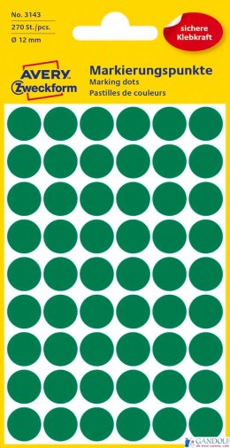 Kółka do zaznaczania zielone 3143 Q12 5 ark. Avery Zweckform