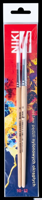 Pędzle nylonowe okrągłe 10+12 NIKI4 PED-0070N5