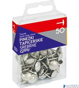 Pinezki srebrne tapicerskie 50szt 110-1483 GRAND