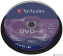 Płyta DVD+R VERBATIM CAKE(10) 4.7GB x16 Matt Silver 43498