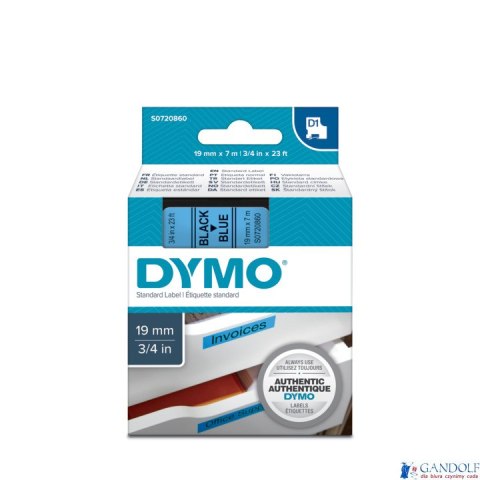 Taśma DYMO D1 - 19 mm x 7 m, czarny / niebieski S0720860 do drukarek etykiet (X) Taśma DYMO D1 - 19 mm x 7 m, czarny / niebieski S0720860 do drukarek etykiet (X)