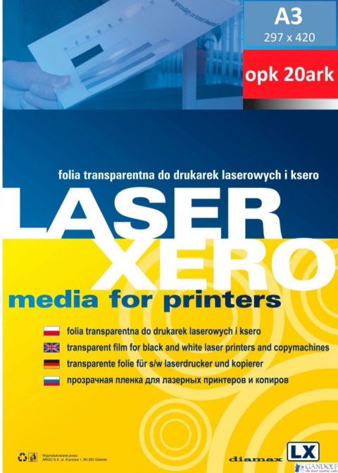 Folia A3 do drukarek laser LX (20) ARGO 413033