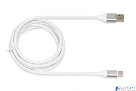 Kabel do transferu danych i zasilania USB 2w1 TYP C biały 1,5m (3A)Ibox IKUMTCWQC