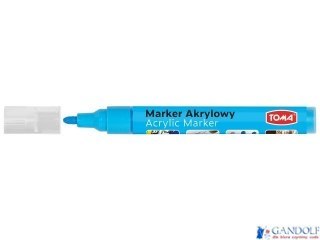 Marker akrylowy, fibrowa końcówka okragła 2-5mm, niebieski jasny TO-402 Toma