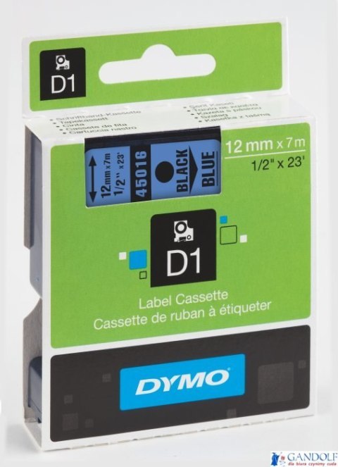 Taśma DYMO D1 - 12 mm x 7 m, czarny / niebieski S0720560 do drukarek etykiet Taśma DYMO D1 - 12 mm x 7 m, czarny / niebieski S0720560 do drukarek etykiet