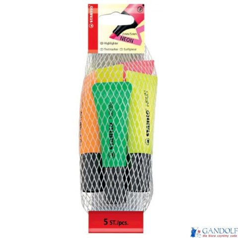 Zakreślacz STABILO neon komplet 5szt. 72/5-1-5
