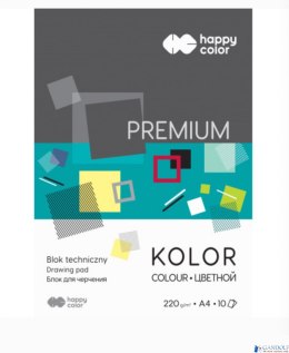 Blok techniczny PREMIUM kolorowy A4, 220g, 10 ark, Happy Color HA 3722 2030-09