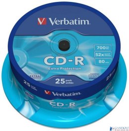 Płyta CD-R VERBATIM CAKE (25) Extra Protection 700MB x52 43432