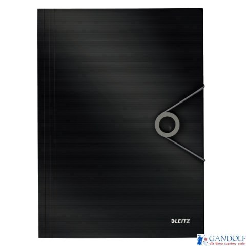 Teczka z gumką PP LEITZ SOLID A4 czarna 45631095