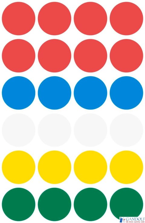 Kółka do zaznaczania mix kolorów 3089 Q18 4ark Avery Zweckform