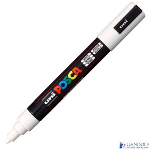 Marker z tuszem pigmentowym PC-5M biały POSCA UNPC5M/DBI