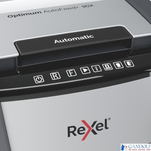 Niszczarka Rexel Optimum AutoFeed+ 90X, (P-4), 90 kartek, 34 l kosz, 2020090XEU Niszczarka Rexel Optimum AutoFeed+ 90X, (P-4), 90 kartek, 34 l kosz, 2020090XEU