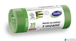 Worki do segregacji SZKŁO zielone z uszami LDPE 35l (20szt.) STELLA 032198