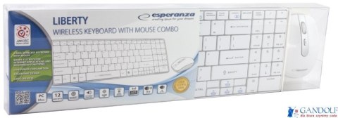Zestaw Klawiatura+Mysz LIIBERTY biały bezprz. EK122W ESPERANZA 2.4GHz