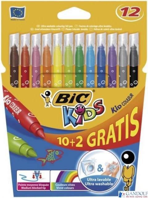 Flamastry BIC Kids Kid Couleur 10+2szt, 9202942