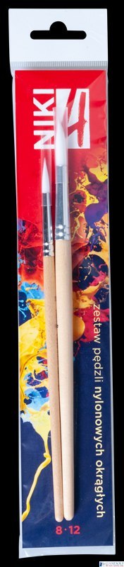 Pędzle nylonowe okrągłe 8+12 NIKI4 PED-0070N4