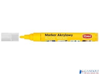 Marker akrylowy, fibrowa końcówka okrągła 2-5mm, żółty TO-402 Toma